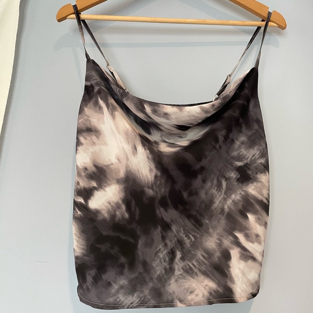 Nasty gal black and white tie dye cowl neck going out top